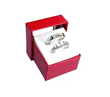 Airtick QX000279-01 Combo of Artificial Yellow Rose Flower with Silver King Queen Couple Ring Valentine Gift for Girlfriend, Boyfriend, Husband and Wife Special Gift Pack-thumb1