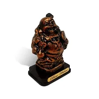 Airtick Antique Lamma (2227) Polyresin Unbreakable Wooden Look Laughing Buddha with Potli Fengshui Home and Office Decor Showpiece-thumb4