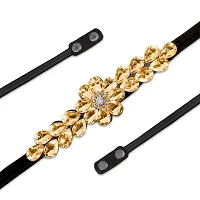 Airtick Women's and Girls Plain Adjustable Stylish Golden Color Flower Stone Designer Ladies Waist Belts Belt for Fancy Saree, Western Dress, Long Gown, Traditional Dresses-thumb3