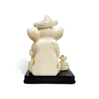 Airtick Vighnaharta/ganpati/bappa Sitting with Table and Mushak/chuha Idol( Ganesh/model No-2165) Multicolor Unbreakable Radium God Stand for Home Decor/car Dashboard/mandir Pooja Murti/temple Puja/office Table Showpiece-thumb3