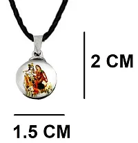 Airtick (Pack Of 2 Pcs) JAR0540-02 Small Size Dual Side Hindu God Lord Shri Radha Krishna/Thakur Ji/Govinda/Kanha/Laddu Gopal With Basuri/Murli Locket Pendant Necklace With Cotton Thread Dori-thumb1