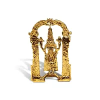 Airtick Lord Tirupati Balaji/venkateswara/vyankatesh White Stone Darbar Idol (St-1309) Golden Antique Metal God Stand for Home Decor/car Dashboard/mandir Pooja Murti/temple Puja/office Table Showpiece-thumb3