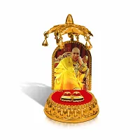 Jai Guruji Swaroop Photo with Charan Paduka and Umbrella God Idol-thumb3