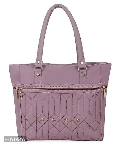Stylish Pink PU Self Pattern Handbags For Women-thumb0