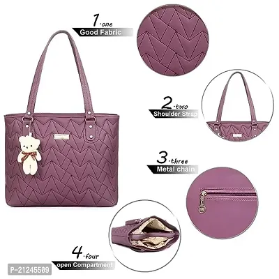 Blessing always Women Fashion Handbags Tote Purses Stylish Ladies Women And Girls Handbag for Office Bag Ladies Travel Shoulder Bag Tote for College Girls Brown_Handbag_87 (maroon)-thumb3