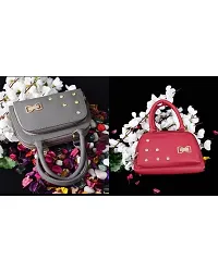 DaisyStar Women Handbag - Combo of 2 (Grey  Red)-thumb1