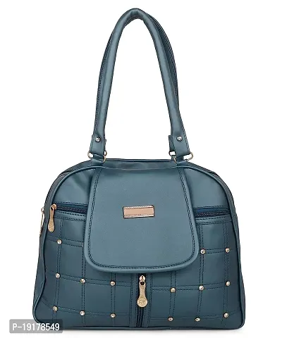 Stylish Black PU Self Pattern Handbags For Women-thumb0