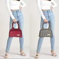 DaisyStar Women Handbag - Combo of 2 (Grey  Red)-thumb3