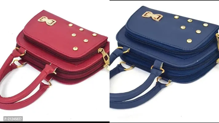 DaisyStar Women Handbag - Combo of 2 (Red  Blue)-thumb3