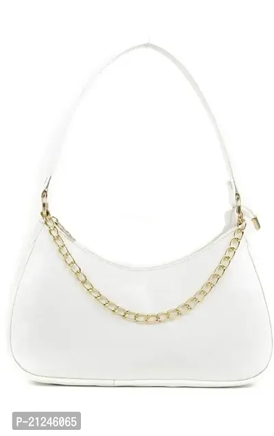 DaisyStar Women Fashion Croco Shoulder Bag (white)