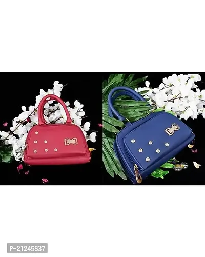 DaisyStar Women Handbag - Combo of 2 (Red  Blue)-thumb2