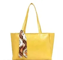 Handbag Shoulder Bag - Croc Pattern - Mustard-thumb4