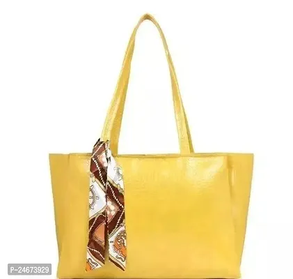 Handbag Shoulder Bag - Croc Pattern - Mustard-thumb5