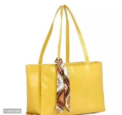 Handbag Shoulder Bag - Croc Pattern - Mustard-thumb2