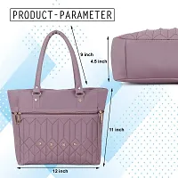 Stylish Pink PU Self Pattern Handbags For Women-thumb2