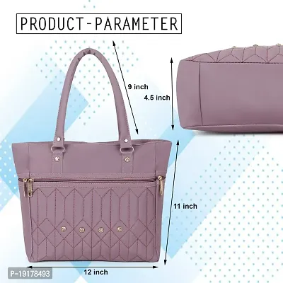 Stylish Pink PU Self Pattern Handbags For Women-thumb3