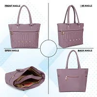 Stylish Pink PU Self Pattern Handbags For Women-thumb3