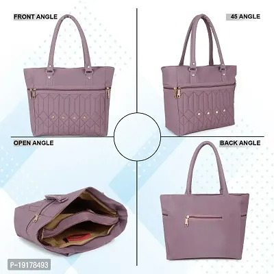 Stylish Pink PU Self Pattern Handbags For Women-thumb4