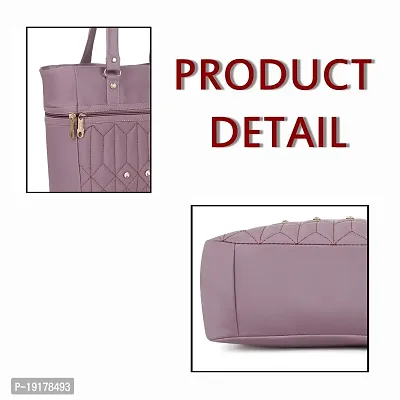 Stylish Pink PU Self Pattern Handbags For Women-thumb5