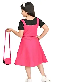 Fabulous Pink Cotton Blend Solid Frocks For Girls-thumb2