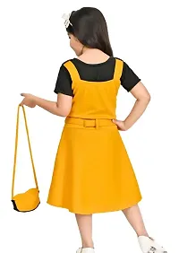 Fabulous Yellow Cotton Blend Solid Frocks For Girls-thumb2