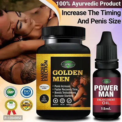 Essential Golden Men  Power Man Capsule With Sex Power Oil For Ling Booster Provides Sex Satisfaction Powerfull Men Formula For Energy-thumb0