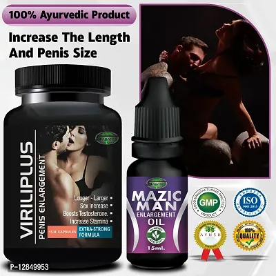 Essential Viriliplus  Mazic Man Capsule With Sex Power Oil For Ling Booster Provides Sex Satisfaction Powerfull Men Formula More Stamina-thumb0