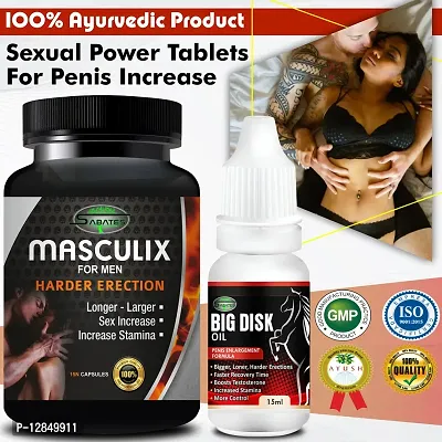 Essential Masculix  Big Disk Capsule With Sex Power Oil For Ling Booster Provides Sex Satisfaction Powerfull Men Formula More Power-thumb0