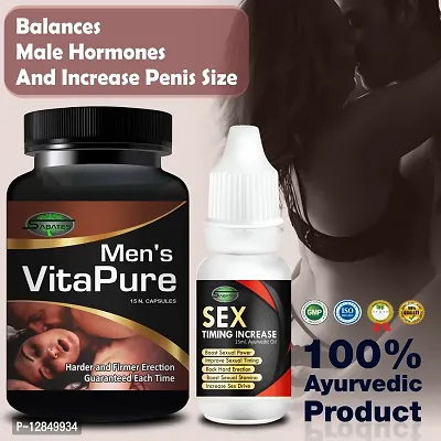 Essential Mens Vitapure  Big Disk Capsule With Sex Power Oil For Ling Booster Provides Sex Satisfaction Powerfull Men Formula More Stamina-thumb0