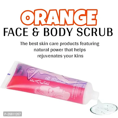 orange Elecsera Face  Body Cleansing Gel Scrub (100 ml)-thumb2