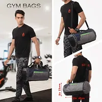 blubags Polyester and Leather Duffel Gym Bag for Men and Women with Shoe Compartment (Navy Blue)-thumb1
