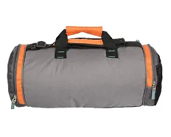 blubags Men's and Women's Polyester Leather Duffel Gym Bag with Shoe Compartment (Orange)-thumb1