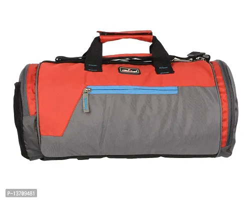 blubags Men's and Women's Polyester, Leather Duffel Gym Bag with Shoe Compartment (Red)