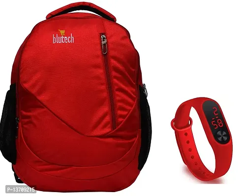 BLUBAGS College School Book Laptop Computer, Travel Backpacks Bag for Women Men (Red, 15 inch)