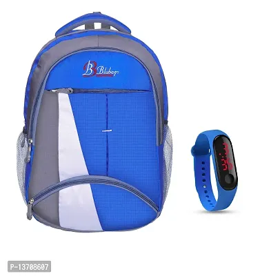 blubags Casual Backpack | Laptop Bag | College Bag | School Bag and Led Blue