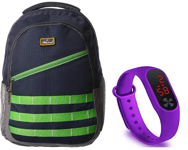 Blubags L3 Casual Backpack Bag / School Bag / Laptop Backpack / College Bag & Digital Watch