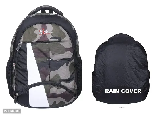 Blubags Waterproof Rain Cover School Backpack  Also for Laptop l College l Casual Bags (Miltry)