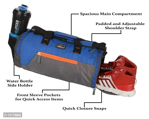 blubags Duffel Gym Bag,Shoulder Bag for Men  Women with Shoe Compartment (Royal Blue)