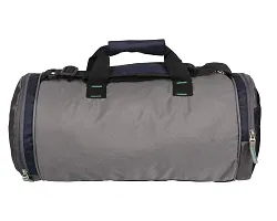 blubags Polyester and Leather Duffel Gym Bag for Men and Women with Shoe Compartment (Navy Blue)-thumb4