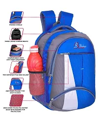 BLUTECH Polyester 36 Liters Waterproof Royal Blue School Backpack+Blue Digital LED Unsex Free Waterproof School Bag (Blue, 36 L)-thumb2