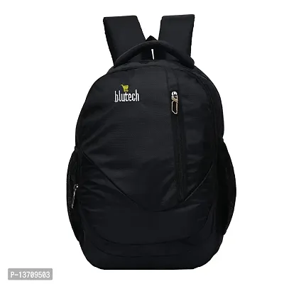 BLUTECH POLISTER Full Black Waterproof,Laptop College School Bag for Boys B2 Full Black
