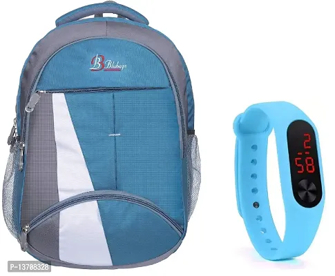 Blubags 36 Ltr Casual Day/Backpack/Laptop Bag/School Bag/Digital Watch (Light Blue)