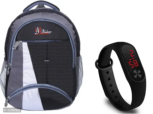 Blubags 36 Ltr Casual Day/Backpack/Laptop Bag/School Bag/Digital Watch (Black)