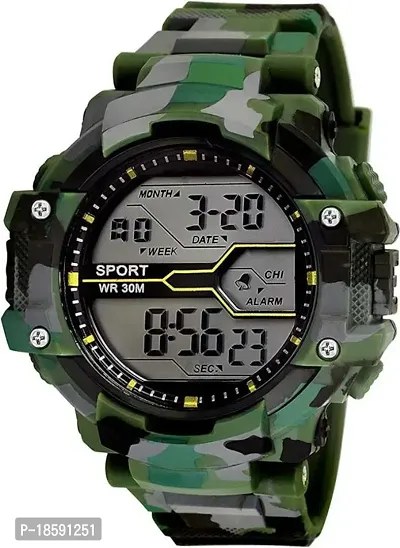 Green Military Digital Led Watch For Boys-thumb0