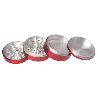 Metier 50mm Metal Herb Storage Grinder/Crusher with Honey Dust Filter -4 Parts (Red)-thumb2