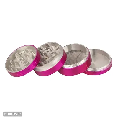 Metier 50mm Metal Herb Storage Grinder/Crusher with Honey Dust Filter -4 Parts (Pink)-thumb3