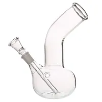 Metier Bongs 8 inch Bend Mini Glass Hookah Bong Smoking Pipe (19 cm, Clear).-thumb2