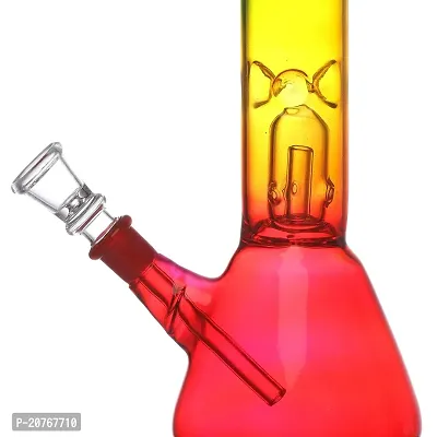 Metier 8 inch Glass Percolator Ice Bong Smoking Hookah Pipe Water pipe with Shooter (20 cm, Rasta Colour)-thumb3