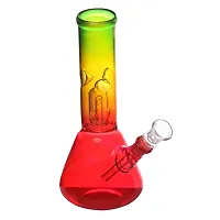 Metier 8 inch Glass Percolator Ice Bong Smoking Hookah Pipe Water pipe with Shooter (20 cm, Rasta Colour)-thumb1