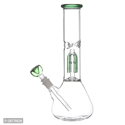 Metier Bongs 14 inch Glass Oval Bulb 4 Arm Tree Percolator Ice Bong Hookahs Water pipe  Shooter (35 cm, Green)-thumb0